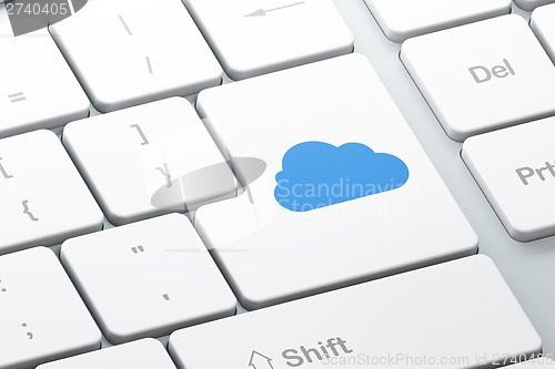 Image of Cloud computing concept: Cloud on computer keyboard background