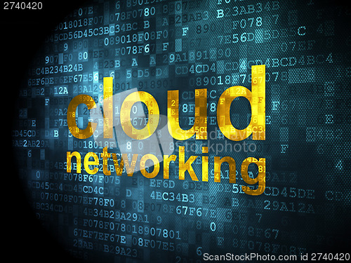Image of Cloud computing concept: Cloud Networking on digital background