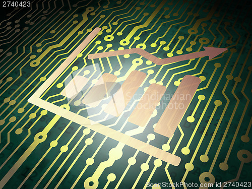 Image of News concept: circuit board with Growth Graph