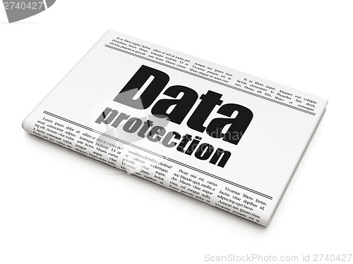 Image of Privacy news concept: newspaper headline Data Protection