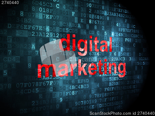 Image of Advertising concept: Digital Marketing on background