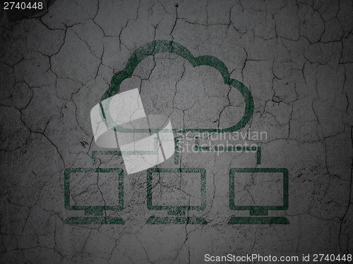 Image of Cloud technology concept: Cloud Network on grunge wall
