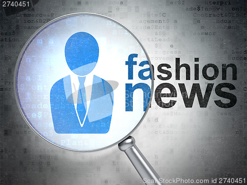 Image of News concept: Business Man and Fashion News with optical glass