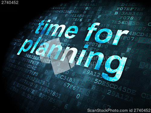 Image of Timeline concept: Time for Planning on digital background
