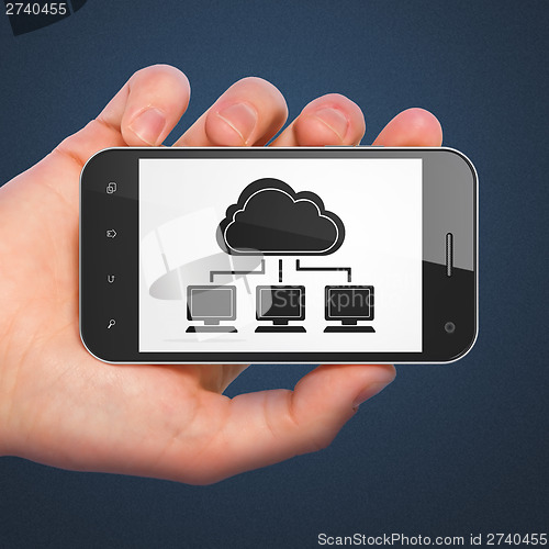 Image of Cloud computing concept: Cloud Network on smartphone