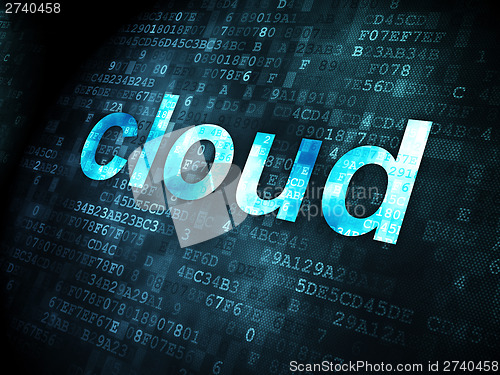 Image of Cloud computing concept: Cloud on digital background