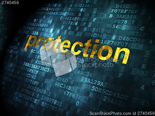 Image of Safety concept: Protection on digital background