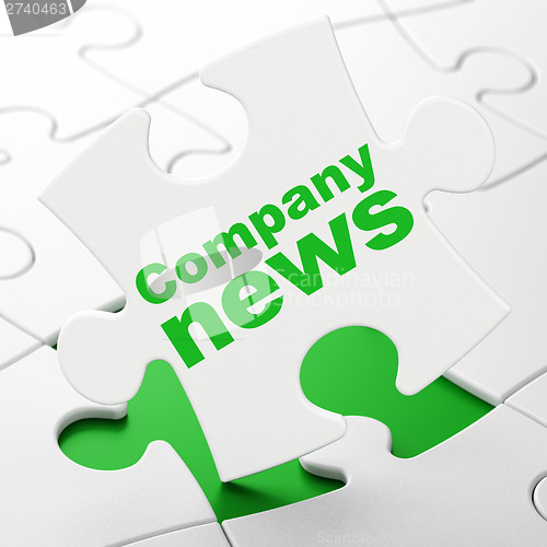 Image of News concept: Company News on puzzle background