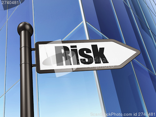 Image of Business concept: Risk on Building background