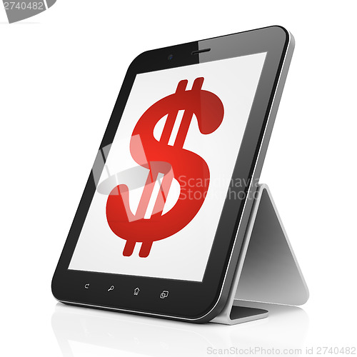 Image of Currency concept: Dollar on tablet pc computer