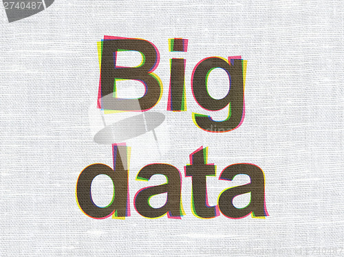 Image of Information concept: Big Data on fabric texture background