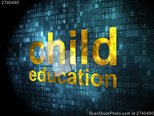 Image of Education concept: Child Education on digital background