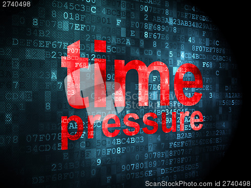 Image of Time concept: Time Pressure on digital background