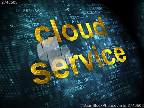 Image of Cloud technology concept: Cloud Service on digital background