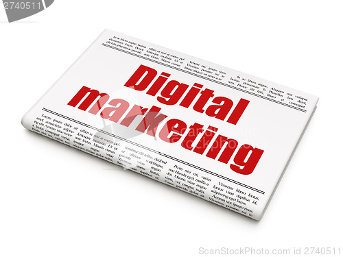 Image of Advertising news concept: newspaper headline Digital Marketing