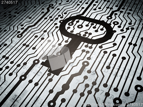 Image of Protection concept: circuit board with Key