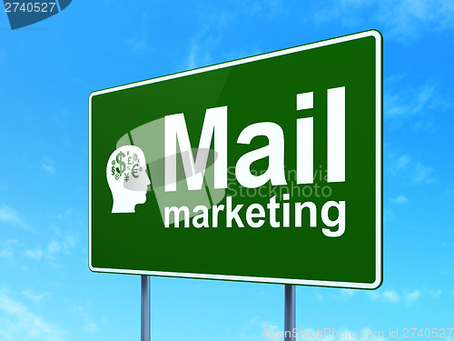 Image of Mail Marketing and Head Finance Symbol