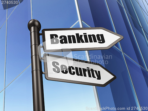 Image of Privacy concept: Banking Security on Building background