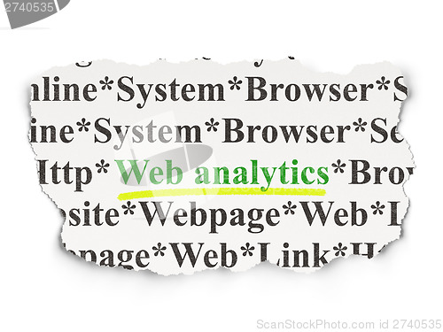 Image of Web development concept: Web Analytics on Paper background