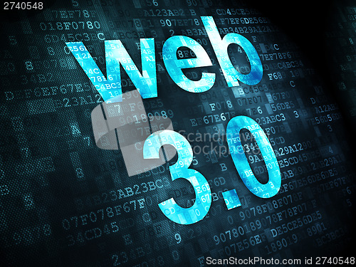 Image of SEO web development concept: Web 3.0 on digital background