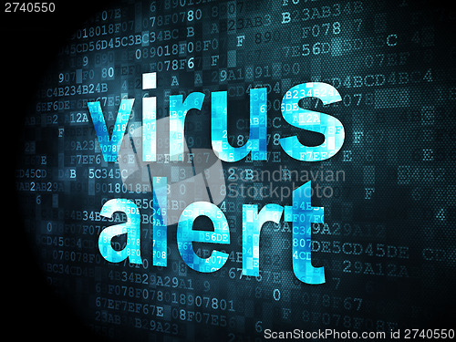 Image of Safety concept: Virus Alert on digital background