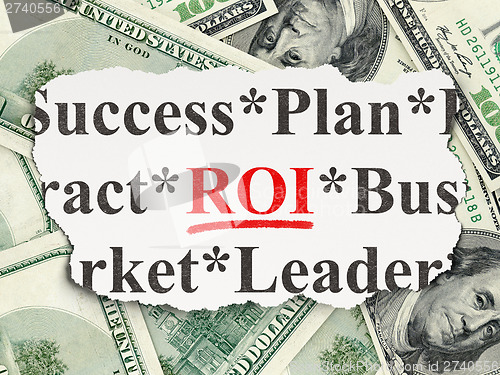 Image of Finance concept: ROI on Money background