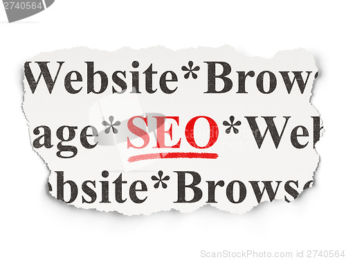 Image of Web design concept: SEO on Paper background