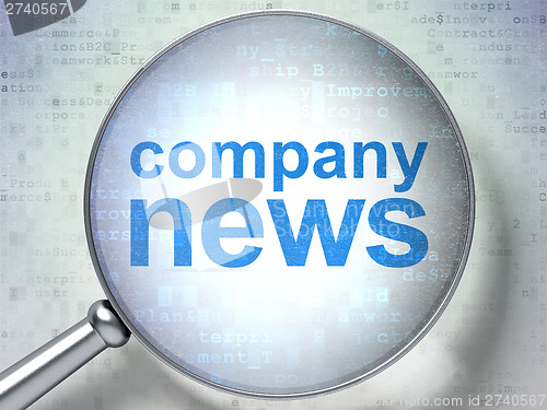 Image of News concept: Company News with optical glass