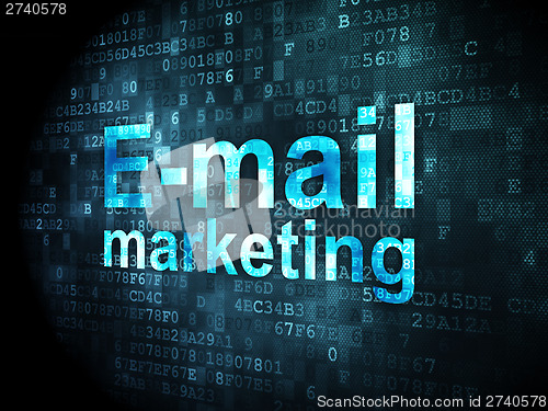 Image of Advertising concept: E-mail Marketing on digital background