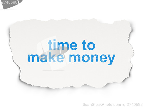 Image of Time concept: Time to Make money on Paper background