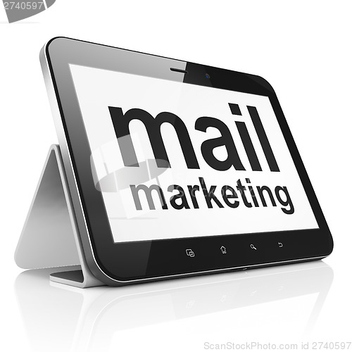 Image of Marketing concept: Mail Marketing on tablet pc computer