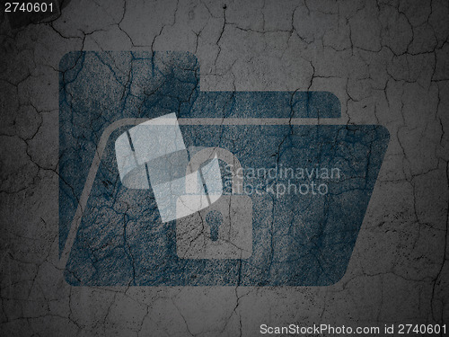 Image of Finance concept: Folder With Lock on grunge wall background