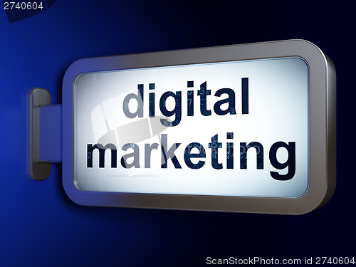 Image of Advertising concept: Digital Marketing on billboard background