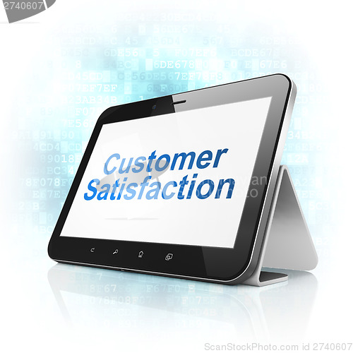 Image of Marketing concept: Customer Satisfaction on tablet pc computer