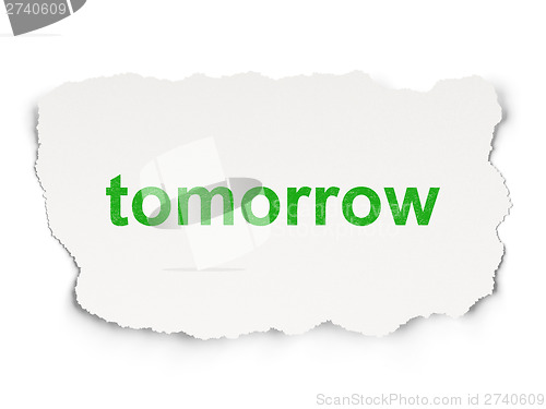 Image of Time concept: Tomorrow on Paper background