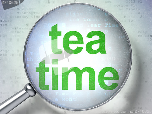 Image of Timeline concept: Tea Time with optical glass