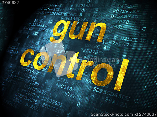 Image of Protection concept: Gun Control on digital background