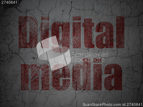 Image of Advertising concept: Digital Media on grunge wall background