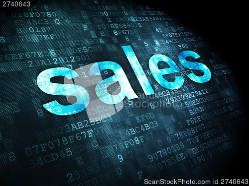 Image of Advertising concept: Sales on digital background