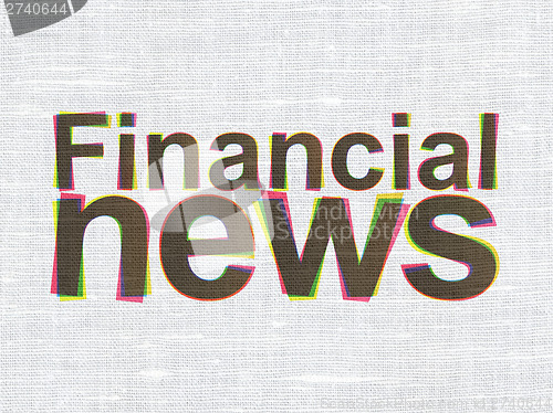 Image of Financial News on fabric texture background