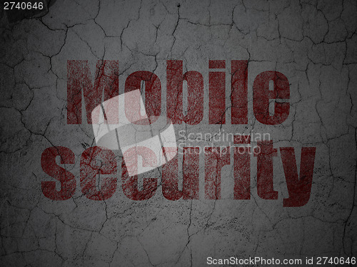 Image of Protection concept: Mobile Security on grunge wall background