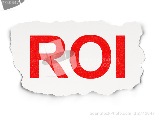 Image of Finance concept: ROI on Paper background