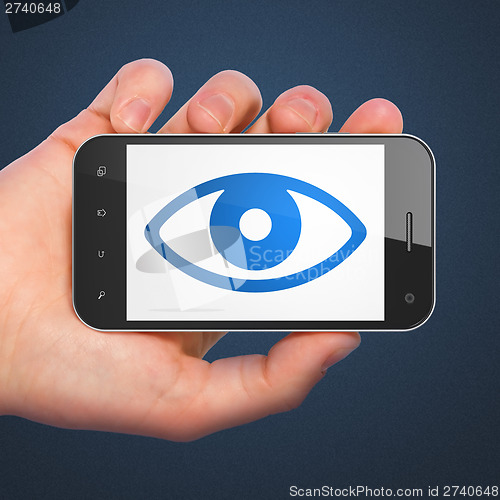 Image of Privacy concept: Eye on smartphone
