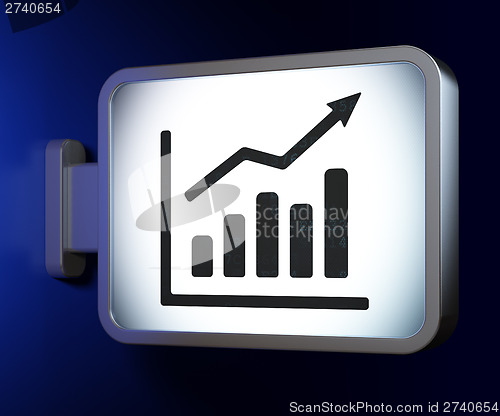 Image of Business concept: Growth Graph on billboard background