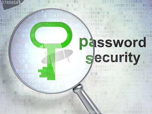 Image of Protection concept: Key and Password Security with optical glass