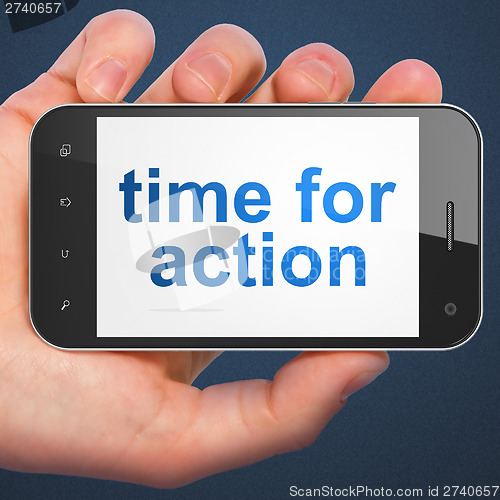 Image of Time concept: Time for Action on smartphone