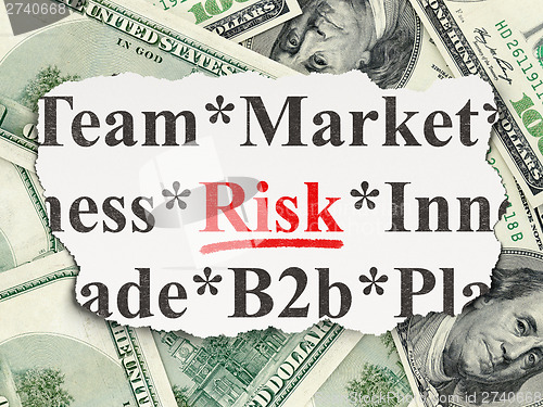 Image of Finance concept: Risk on Money background