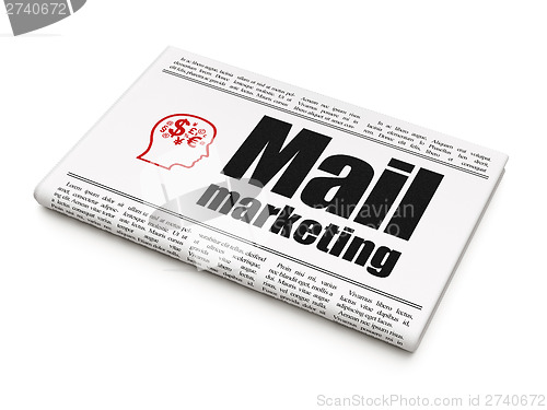 Image of Advertising news concept: newspaper with Mail Marketing