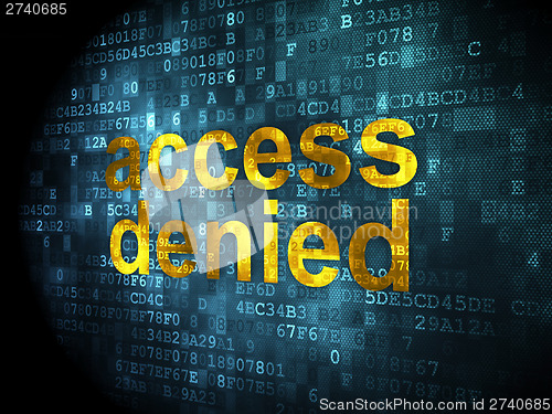Image of Safety concept: Access Denied on digital background