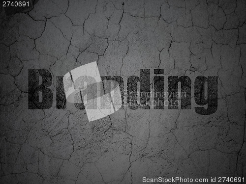 Image of Marketing concept: Branding on grunge wall background